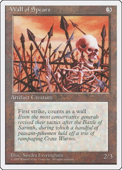 Wall of Spears (4ED) #356 Common (Moderately Played) Fourth Edition Magic: The Gathering: 1995