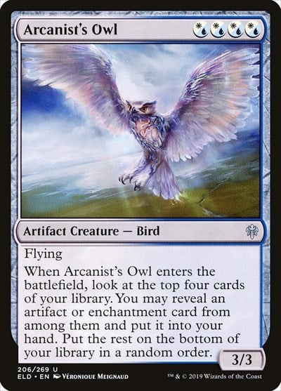 Arcanists Owl (ELD) #206 Uncommon (Lightly Played) Throne of Eldraine Magic: The Gathering: 2019