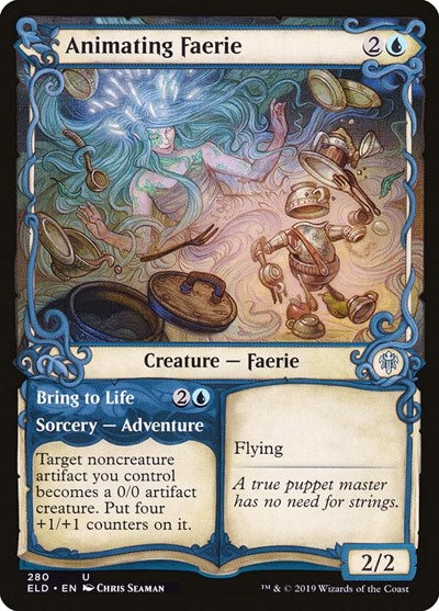 Animating Faerie Showcase (ELD) #280 Uncommon (Lightly Played) Throne of Eldraine Magic: The Gathering: 2019