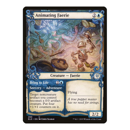 Animating Faerie (Showcase) (ELD) #280 Uncommon (Lightly Played) Throne of Eldraine Magic: The Gathering: 2019