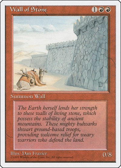 Wall of Stone (4ED) #231 Uncommon (Heavily Played) Fourth Edition Magic: The Gathering: 1995