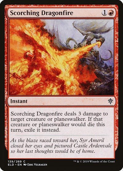 Scorching Dragonfire (ELD) #139 Common (Lightly Played) Throne of Eldraine Magic: The Gathering: 2019
