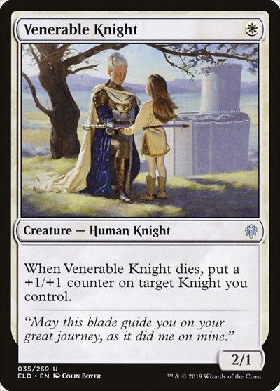 2019 Magic: Throne of Eldraine (ELD) - Venerable Knight (#35, Uncommon) (Lightly Played)