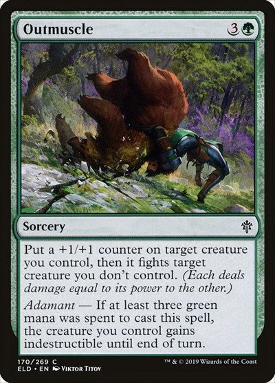 Outmuscle (ELD) #170 Common (Foil Lightly Played) Throne of Eldraine Magic: The Gathering: 2019