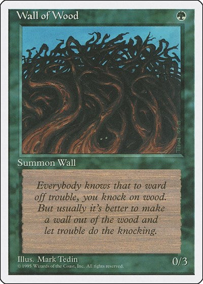 Wall of Wood (4ED) #284 Common (Heavily Played) Fourth Edition Magic: 1995
