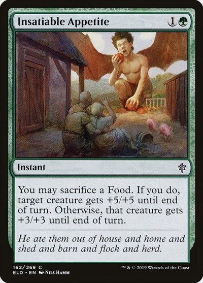 Insatiable Appetite (ELD) #162 Common (Lightly Played) Throne of Eldraine Magic: The Gathering: 2019