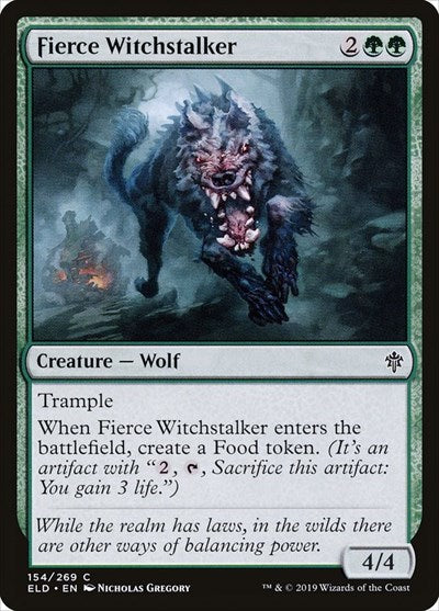 Fierce Witchstalker (ELD) #154 Common (Foil Lightly Played) Throne of Eldraine Magic: The Gathering: 2019