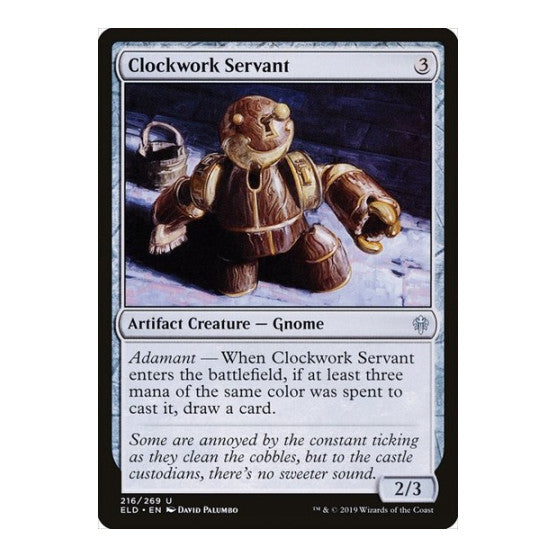 Clockwork Servant (ELD) #216 Uncommon (Lightly Played) Throne of Eldraine Magic: The Gathering: 2019