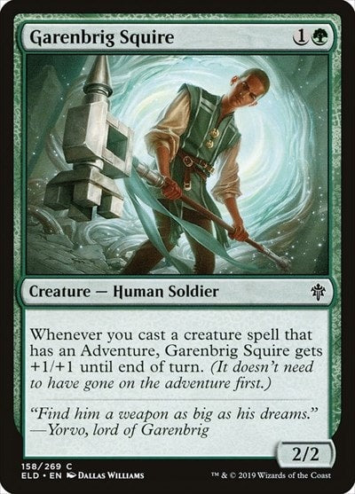 Garenbrig Squire (ELD) #158 Common (Lightly Played) Throne of Eldraine Magic: The Gathering: 2019