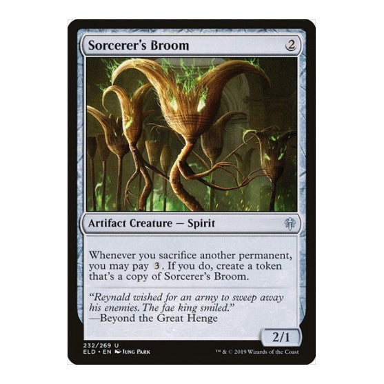 Sorcerer's Broom (ELD) #232 Uncommon (Foil Lightly Played) Throne of Eldraine Magic: The Gathering: 2019