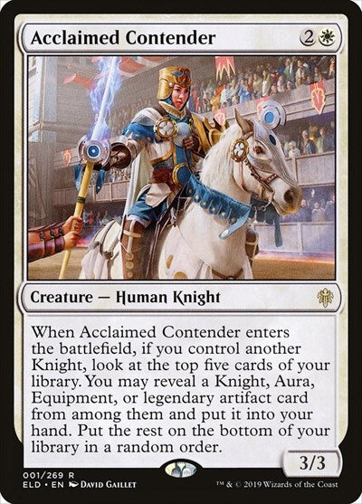 Acclaimed Contender (ELD) #1 Rare (Near Mint) Throne of Eldraine Magic: The Gathering: 2019