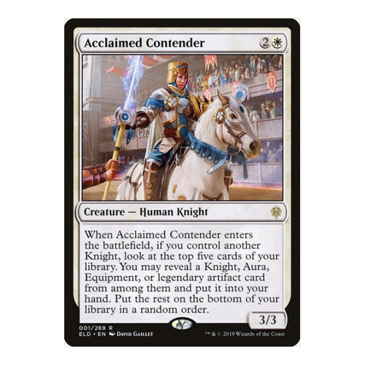 Acclaimed Contender (ELD) #1 Rare (Near Mint) Throne of Eldraine Magic: The Gathering: 2019