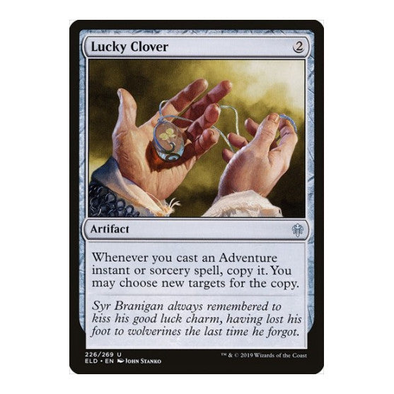 Lucky Clover (ELD) #226 Uncommon (Lightly Played) Throne of Eldraine Magic: The Gathering: 2019