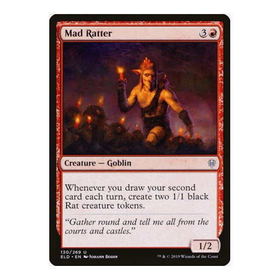 Mad Ratter (ELD) #130 Uncommon (Lightly Played) Throne of Eldraine Magic: The Gathering: 2019
