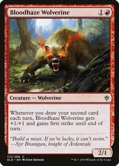Bloodhaze Wolverine (ELD) #113 Common (Lightly Played) Throne of Eldraine Magic: The Gathering: 2019