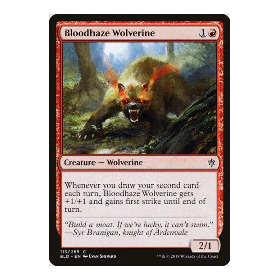 Bloodhaze Wolverine (ELD) #113 Common (Lightly Played) Throne of Eldraine Magic: The Gathering: 2019