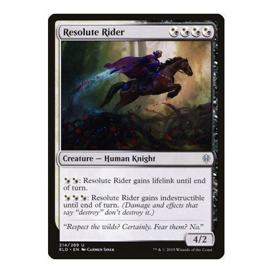 Resolute Rider (ELD) #214 Uncommon (Lightly Played) Throne of Eldraine Magic: The Gathering: 2019