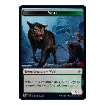 Wolf Token (ELD) #14 T (Lightly Played) Throne of Eldraine Magic: The Gathering: 2019