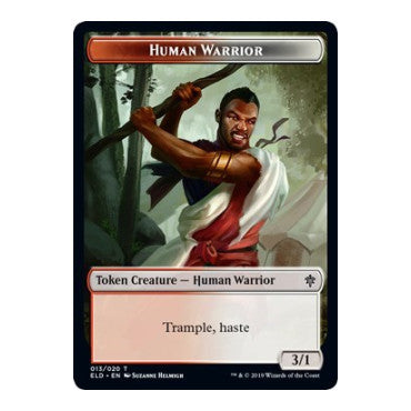 Human Warrior Token (ELD) #13 T (Moderately Played) Throne of Eldraine Magic: The Gathering: 2019