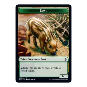 Boar Token (ELD) #9 T (Moderately Played) Throne of Eldraine Magic: The Gathering: 2019