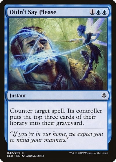 Didnt Say Please (ELD) #42 Common (Lightly Played) Throne of Eldraine Magic: The Gathering: 2019