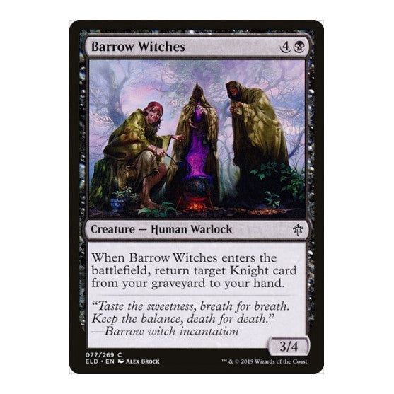 Barrow Witches (ELD) #77 Common (Lightly Played) Throne of Eldraine Magic: The Gathering: 2019