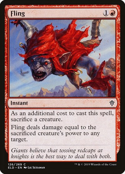 Fling (ELD) #126 Common (Lightly Played) Throne of Eldraine Magic: The Gathering: 2019