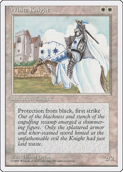 White Knight (4ED) #56 Uncommon (Heavily Played) Fourth Edition Magic: The Gathering: 1995