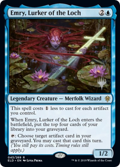 Emry Lurker of the Loch (PPELD) #43p Rare (Lightly Played) Promo Pack: Throne of Eldraine Magic: The Gathering: 2019
