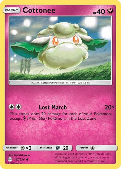 Cottonee (SM12) #147/236 Common (Reverse Holofoil Lightly Played) SM - Cosmic Eclipse Pokemon: 2019