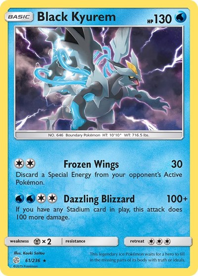 Black Kyurem (SM12) #61/236 Holo Rare (Reverse Holofoil Near Mint) SM - Cosmic Eclipse Pokemon: 2019