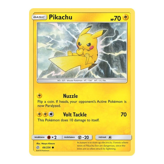 Pikachu (SM12) #66/236 Common (Near Mint) SM - Cosmic Eclipse Pokemon: 2019