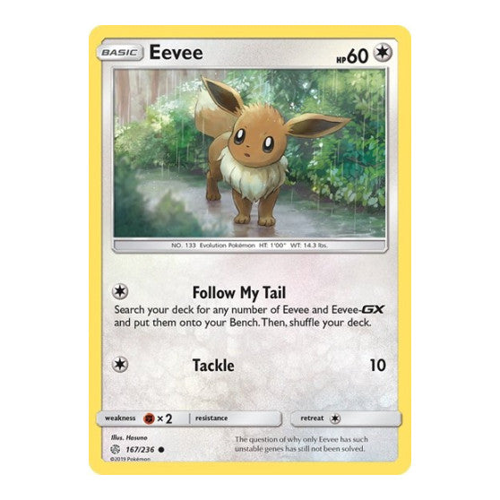 Eevee - 167/236 (SM12) #167/236 Common (Moderately Played) SM - Cosmic Eclipse Pokemon: 2019