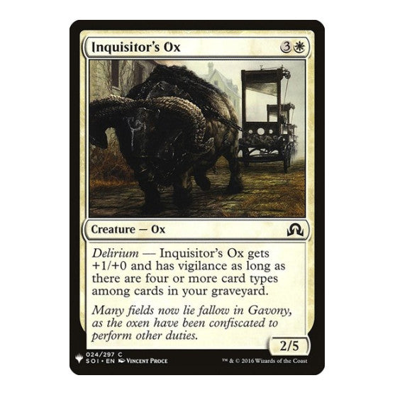 Inquisitor's Ox (LIST) #24 Common (Lightly Played) The List Reprints Magic: The Gathering: 2026