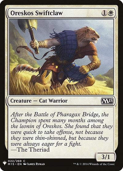 Oreskos Swiftclaw (LIST) #M15-22 Common (Lightly Played) The List Reprints Magic: 2026