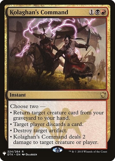 Kolaghan's Command (LIST) #224 Rare (Lightly Played) The List Reprints Magic: The Gathering: 2026
