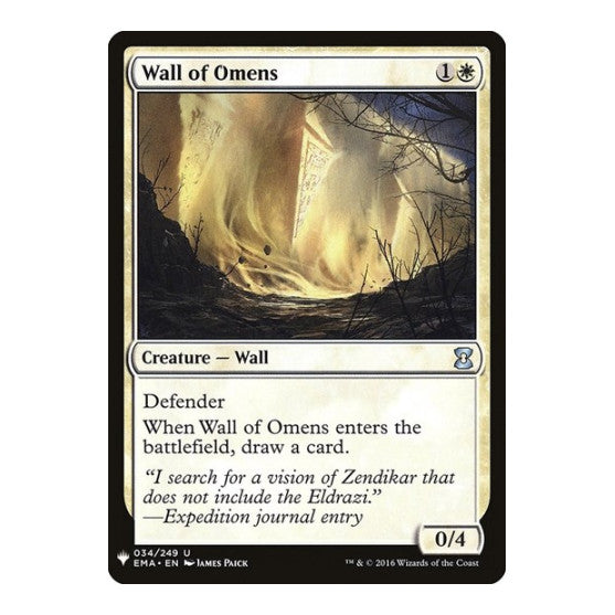 Wall of Omens (EMA) (LIST) #34 Uncommon (Lightly Played) The List Reprints Magic: The Gathering: 2026