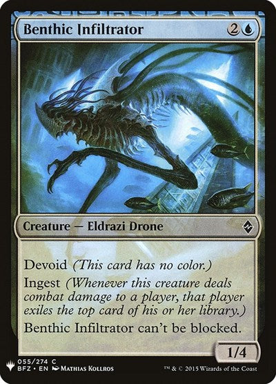 Benthic Infiltrator (LIST) #BFZ-55 Common (Damaged) The List Reprints Magic: 2026