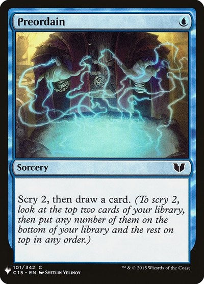 Preordain (C15) (LIST) #C15-101 Common (Lightly Played) The List Reprints Magic: The Gathering: 2026