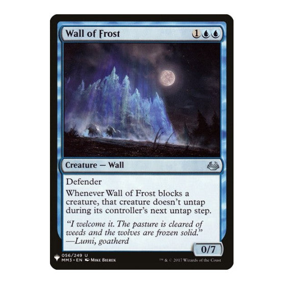 Wall of Frost (LIST) #56 Uncommon (Lightly Played) The List Reprints Magic: The Gathering: 2026