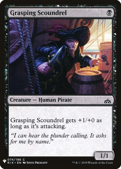 Grasping Scoundrel (LIST) #RIX-74 Common (Moderately Played) The List Reprints Magic: 2026