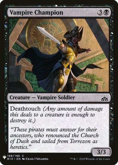 Vampire Champion (LIST) #RIX-198 Common (Lightly Played) The List Reprints Magic: 2026