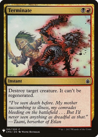 Terminate CMA (LIST) #CMA-195 Common (Lightly Played) The List Reprints Magic: 2026