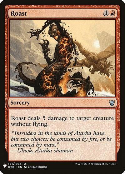 Roast (LIST) #DTK-151 Uncommon (Lightly Played) The List Reprints Magic: 2026