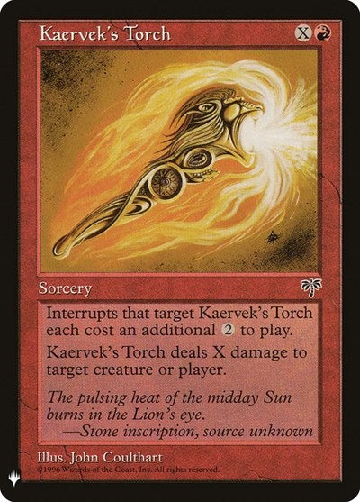 Kaervek's Torch (LIST) #MIR-185 Common (Lightly Played) The List Reprints Magic: The Gathering: 2026