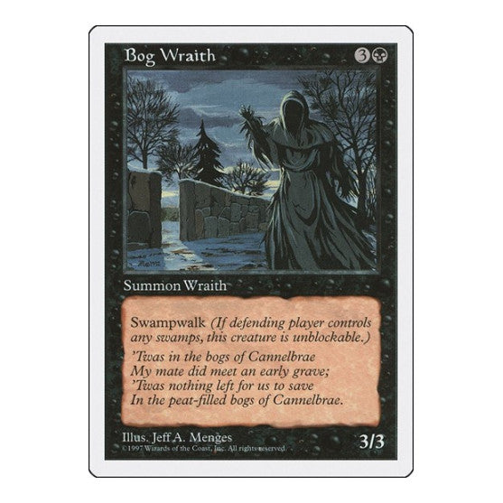 Bog Wraith (5ED) #147 Uncommon (Lightly Played) Fifth Edition Magic: The Gathering: 1997