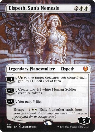 Elspeth, Sun's Nemesis (Borderless) (THB) #255 Mythic Rare (Lightly Played) Theros Beyond Death Magic: The Gathering: 2020
