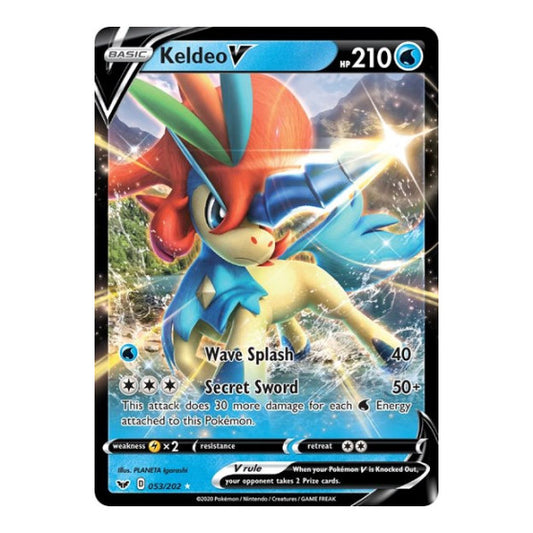 Keldeo V (SWSH01) #053/202 Ultra Rare (Holofoil Near Mint) SWSH01: Sword & Shield Base Set Pokemon: 2020