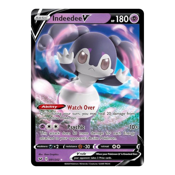 Indeedee V (SWSH01) #091/202 Ultra Rare (Holofoil Lightly Played) SWSH01: Sword & Shield Base Set Pokemon: 2020