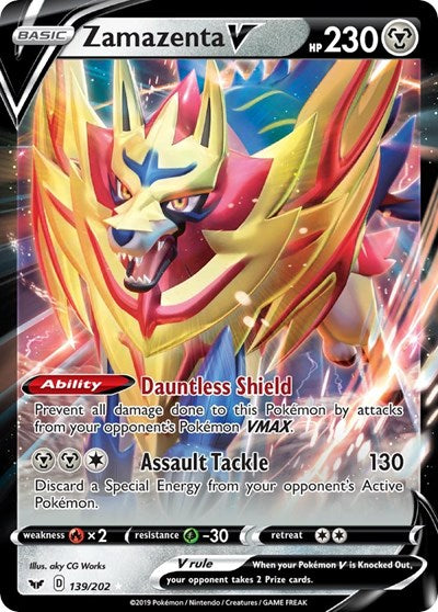 Zamazenta V (SWSH01) #139/202 Ultra Rare (Holofoil Near Mint) SWSH01: Sword & Shield Base Set Pokemon: 2020